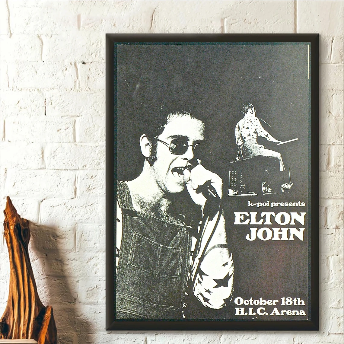 

Винтажная музыкальная фотография Elton John - HIC Арена, Декор для дома, настенная живопись (без рамки)