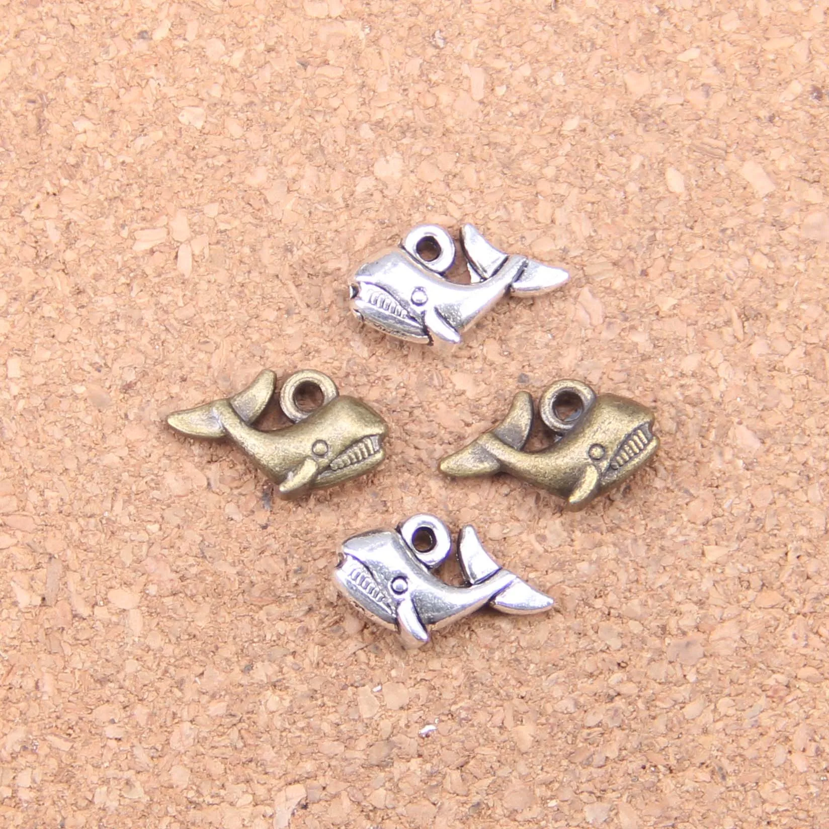 

96pcs Charms double sided whale 15x10mm Antique Pendants,Vintage Tibetan Silver Jewelry,DIY for bracelet necklace