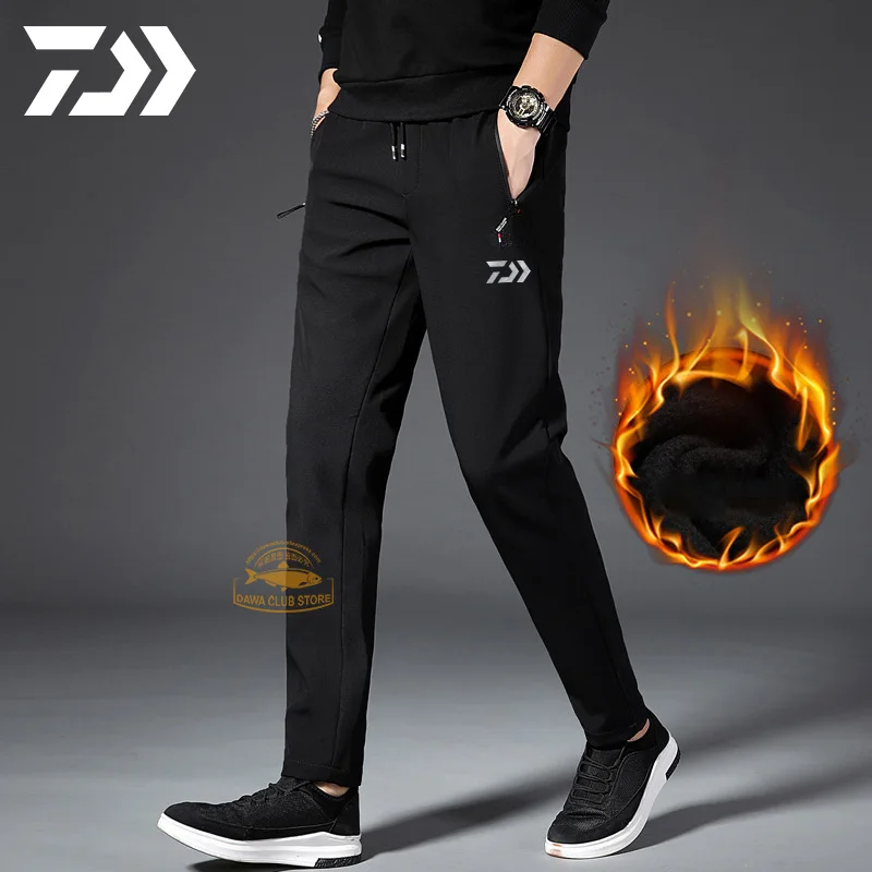

Winter DAIWA Fishing Pants Men's Velvet Riding Windproof Fishing Trousers Outdoor Hiking Waterproof and Warm Fishing Pants