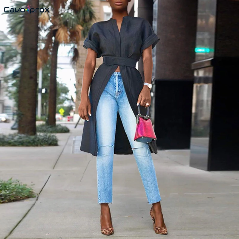 Women Short Sleeve Stand Collar Solid Blouse Casual Street Wear Fashion New Trends Summer Slim Fit Wrap Belt Shirts |