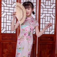 lovely chinese kid child girl floral printing cheongsam dress girls qipao dress new year gift party evening wear
