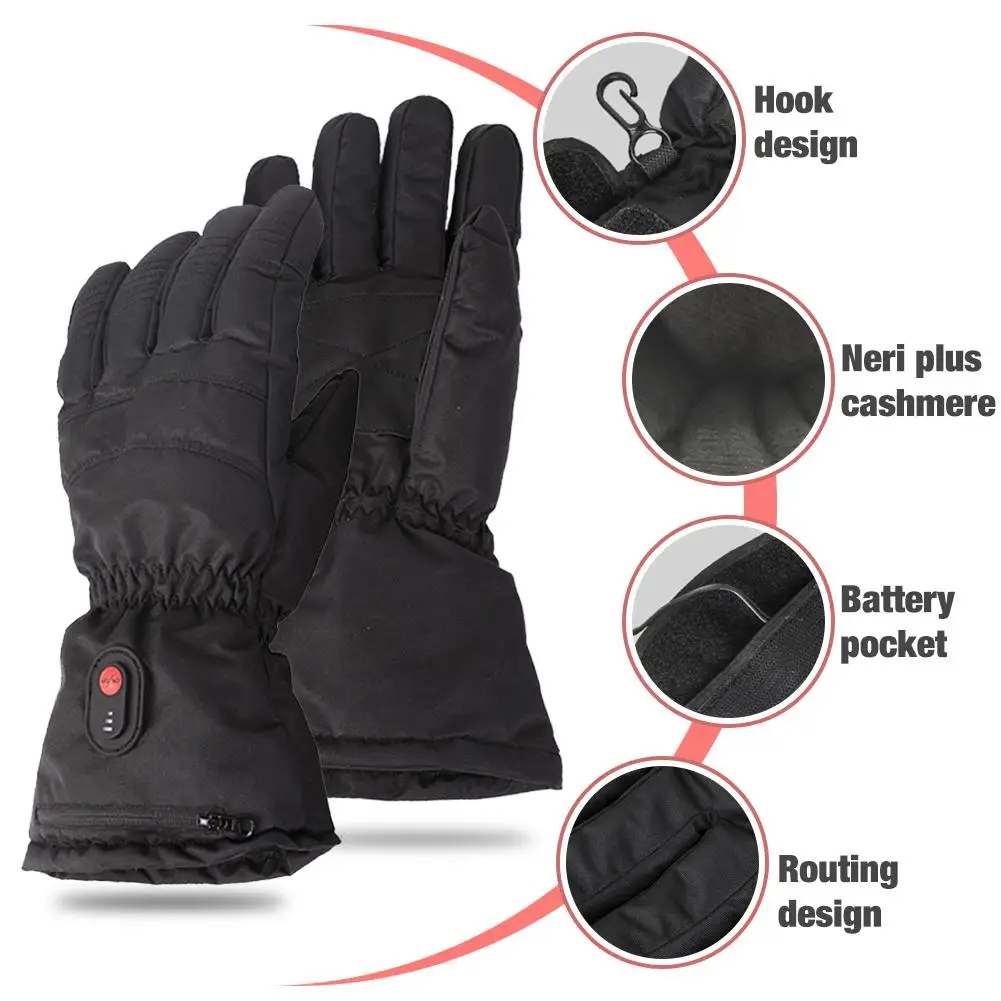 

Winter Ski Outdoor USB Hand Glove Warmer Electric Heated Gloves / 6000mAh Rechargeable Battery Skiing Cycling Motorcycle Gloves