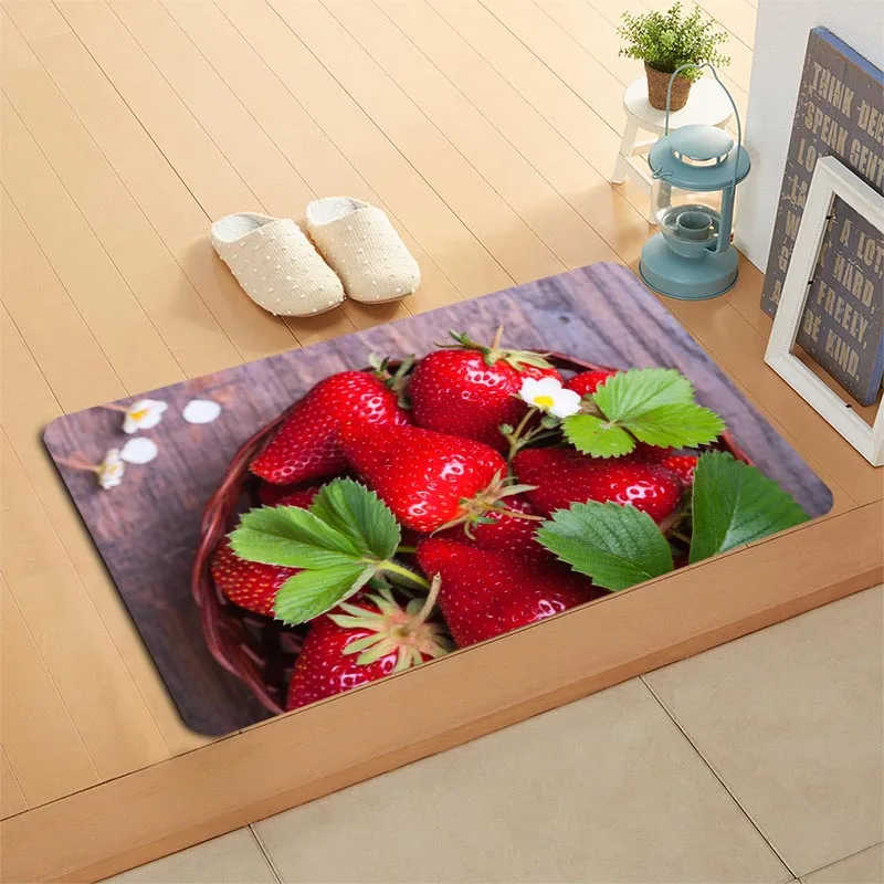 Пользовательский напольный коврик в виде клубники/фруктов для