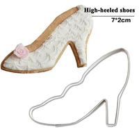 high heeled shoes mousse biscuit cookie fondant dough cutter modelling clay tools stainless steel baking set cheap things
