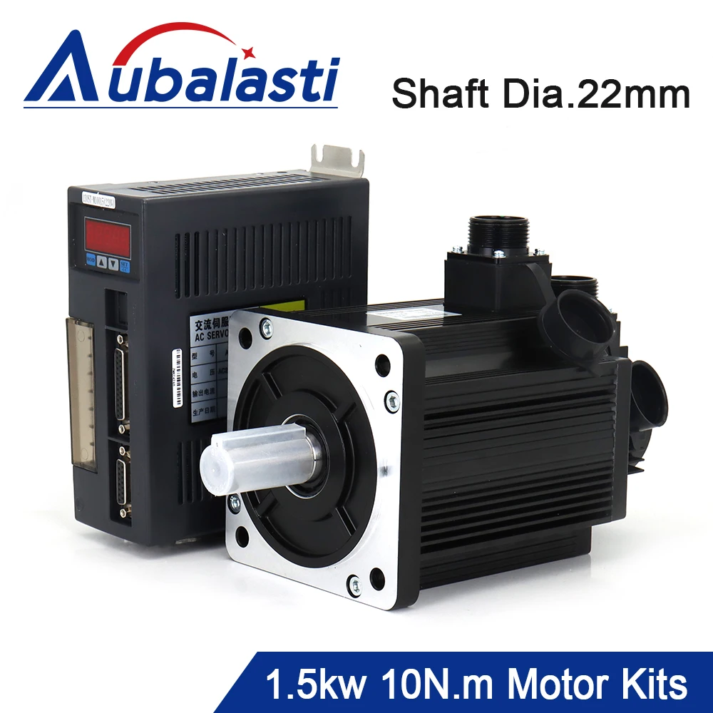 

Aubalasti 1.5KW AC Servo Motor Kits 130ST-M10015 10N.m 220V 3000RPM Permanent Magnet Match Driver AASD-30A for CNC Engraving
