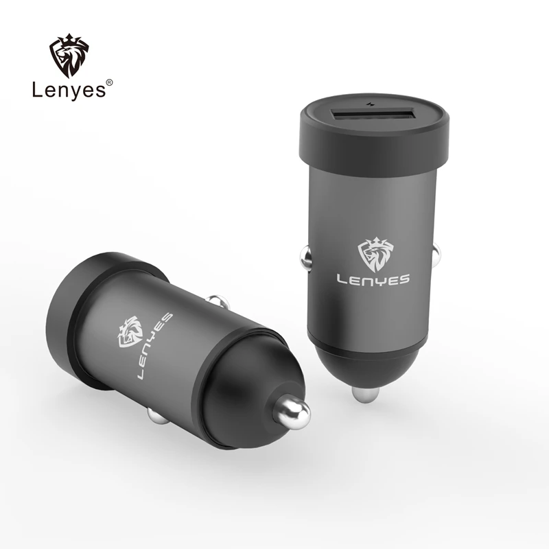 Lenyes 10 Вт Мини Автомобильное зарядное устройство с зарядным кабелем V8 type C iOS