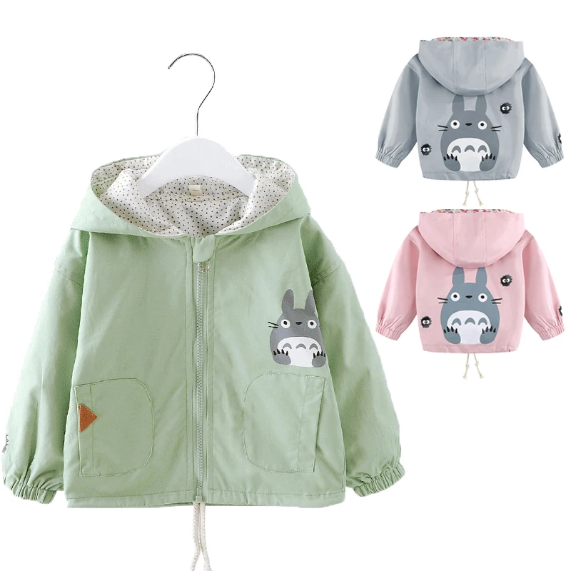 

Newborn Baby Girl Clothes New Spring Autumn Boys Jacket Windbreaker Cute Cartoon Totoro Hooded Baby Coat Children Outerwear 0-5Y