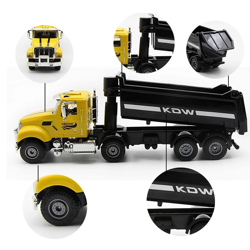 

Alloy Diecast Hardcover Dumper Truck US Engineering Construction Vehicle 1:50 Model Metal Hobby Toys Children Chirstmas Gifts