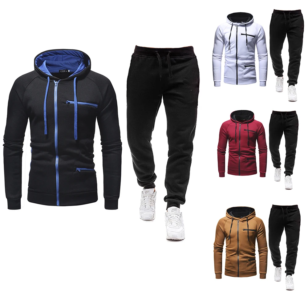 

Mens 2 Pieces Set Casual Sudaderas Tracksuits 2021 Sportswear Street Suit for Male with Print Men's Sweatshirt Roupas Masculinas