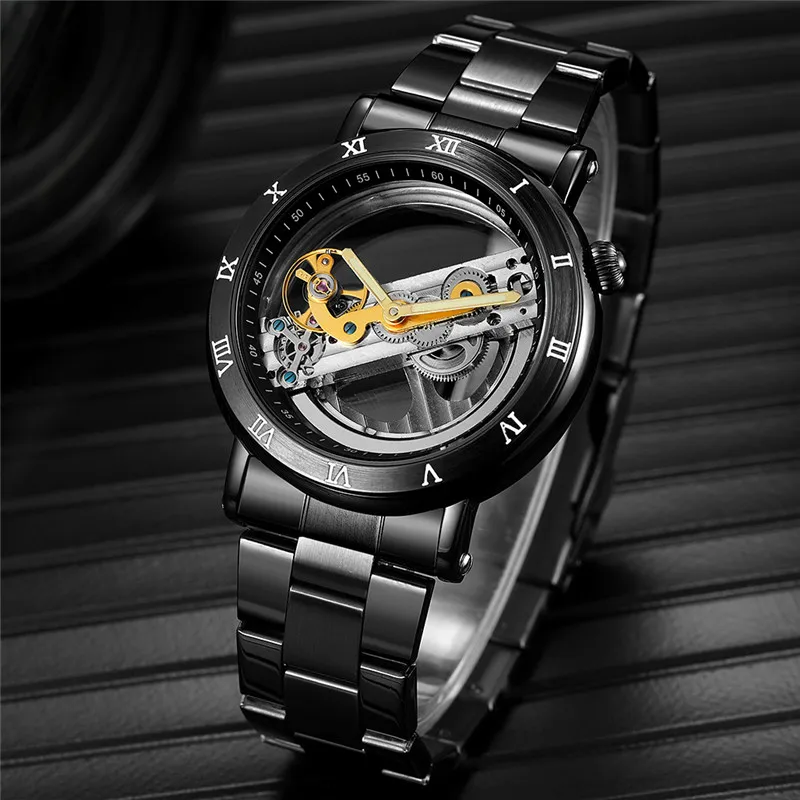 Автоматические механические мужские наручные часы FORSINING военные спортивные