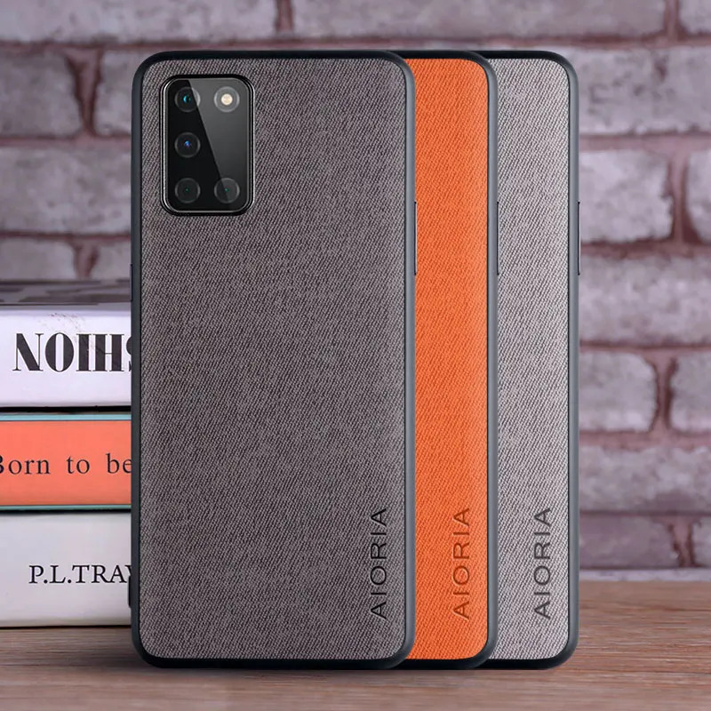 case for oneplus 8t coque luxury textile leather skin soft tpu hard phone cover for oneplus 8t case free global shipping