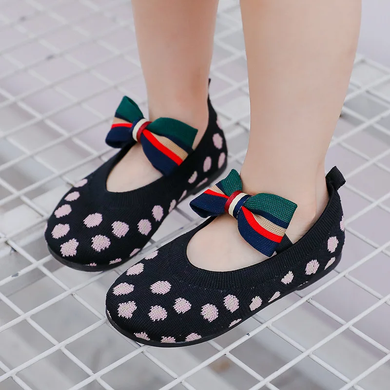 2019 Осень детская Лодка обувь с бантами для девочек туфли на низком каблуке