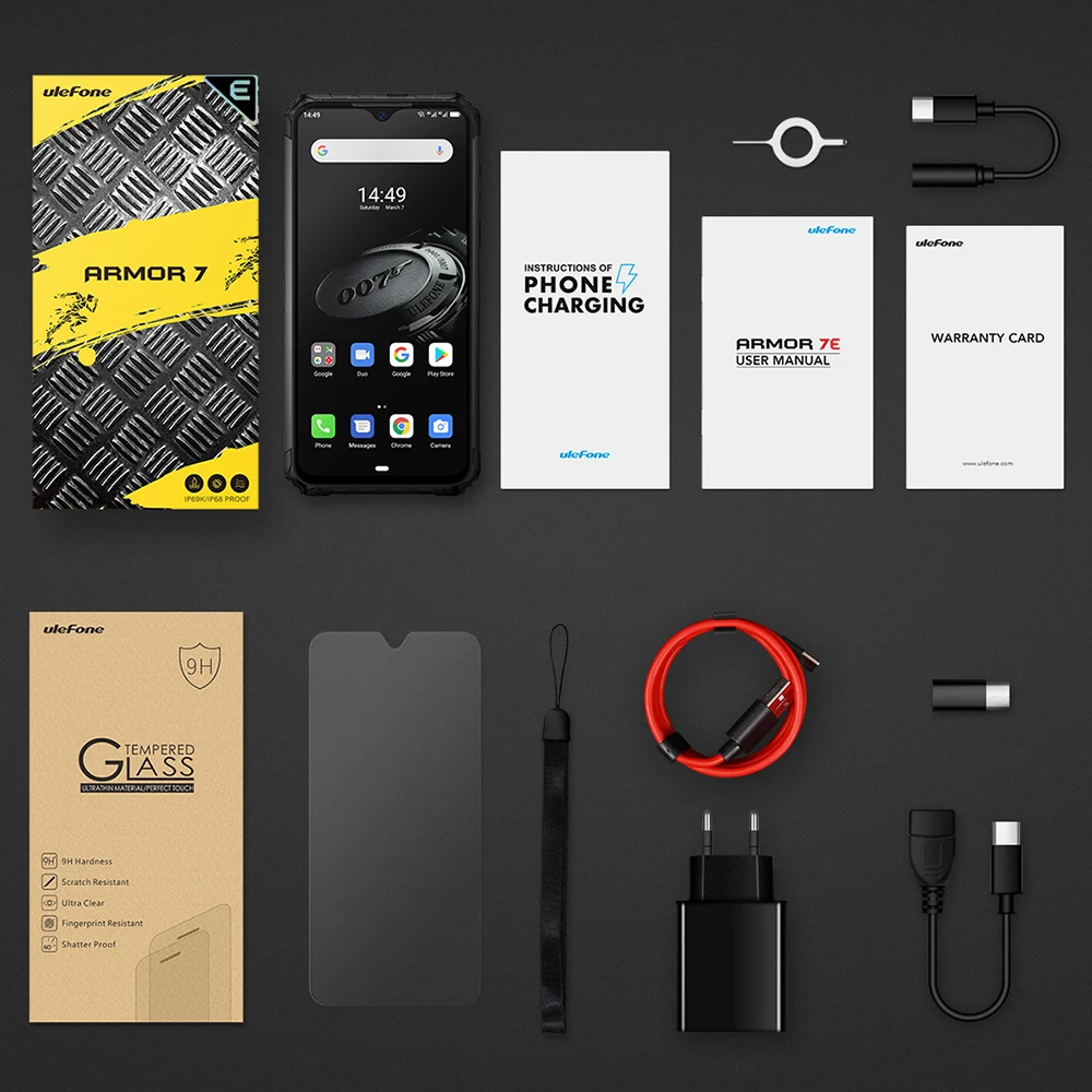 Ulefone Power 7E Водонепроницаемый прочный смартфон Android 10 4 Гб + 128 ГБ NFC Helio P90 IP68 5G WI FI 5500