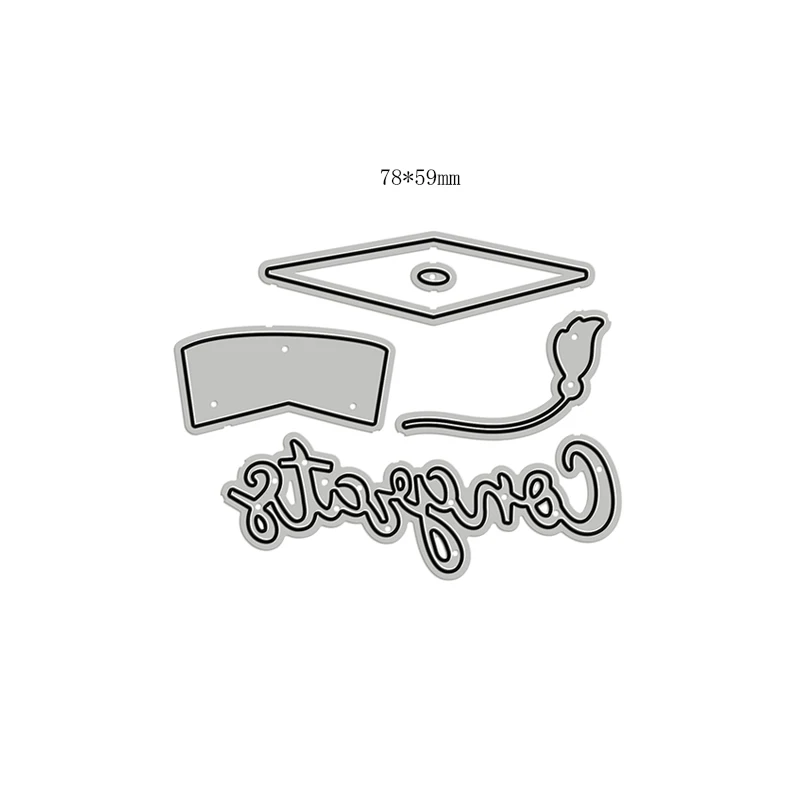 

New Congrates Graduation Bachelor Cap Hat 2020 Metal Cutting Dies for Scrapbooking and Card Making Decor Embossing Mold No Stamp