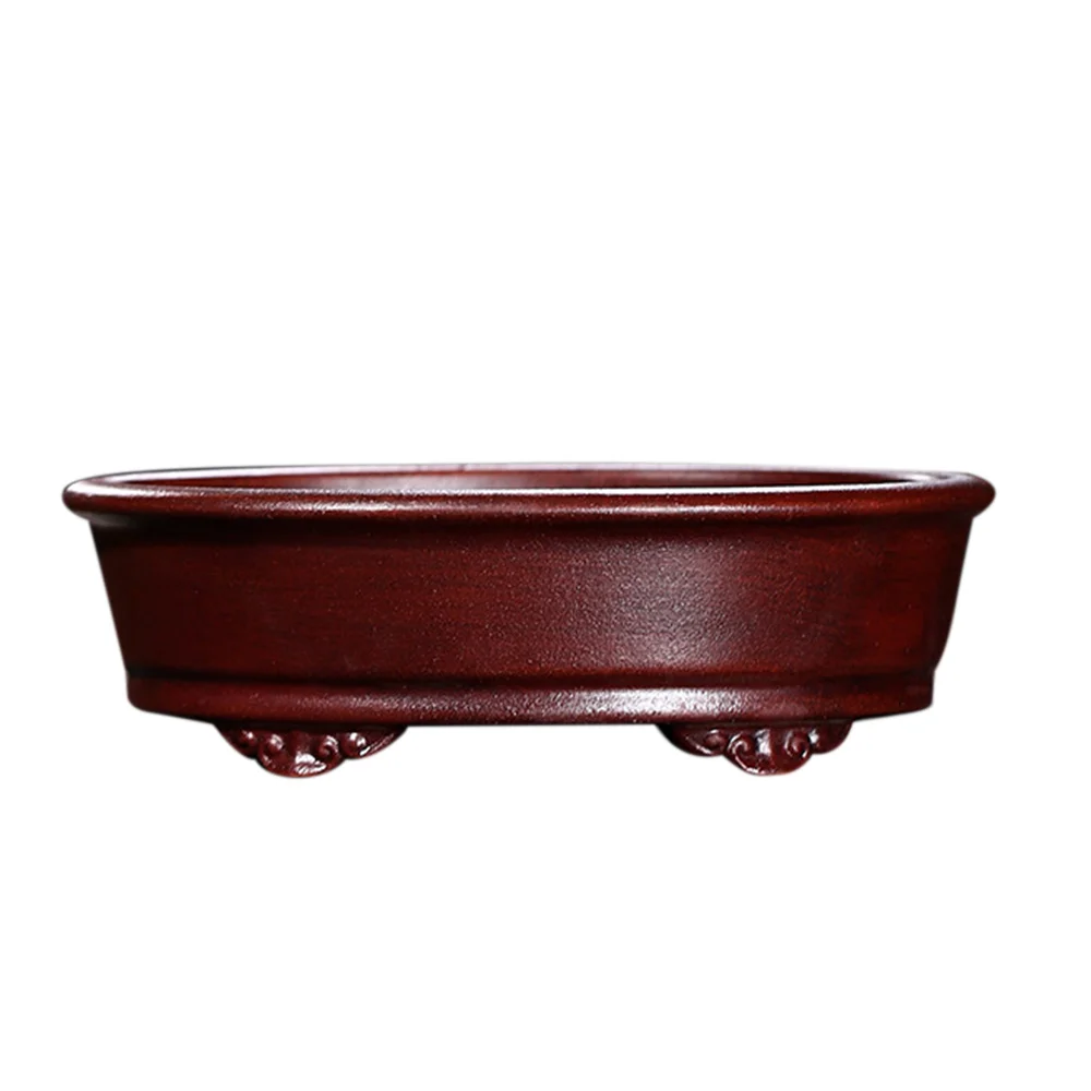 

New Oval Chinese Yixing Zisha Shohin Cloud Feet Bonsai Pot 20.5* 6cm