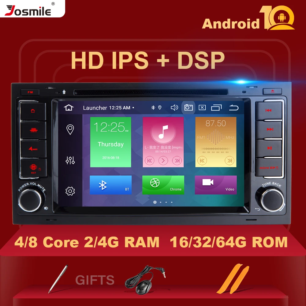 Автомобильный DVD плеер IPS DSP 2 Din Android 10 для VW/Volkswagen/Touareg/Transporter T5 2004 2011 мультимедийный