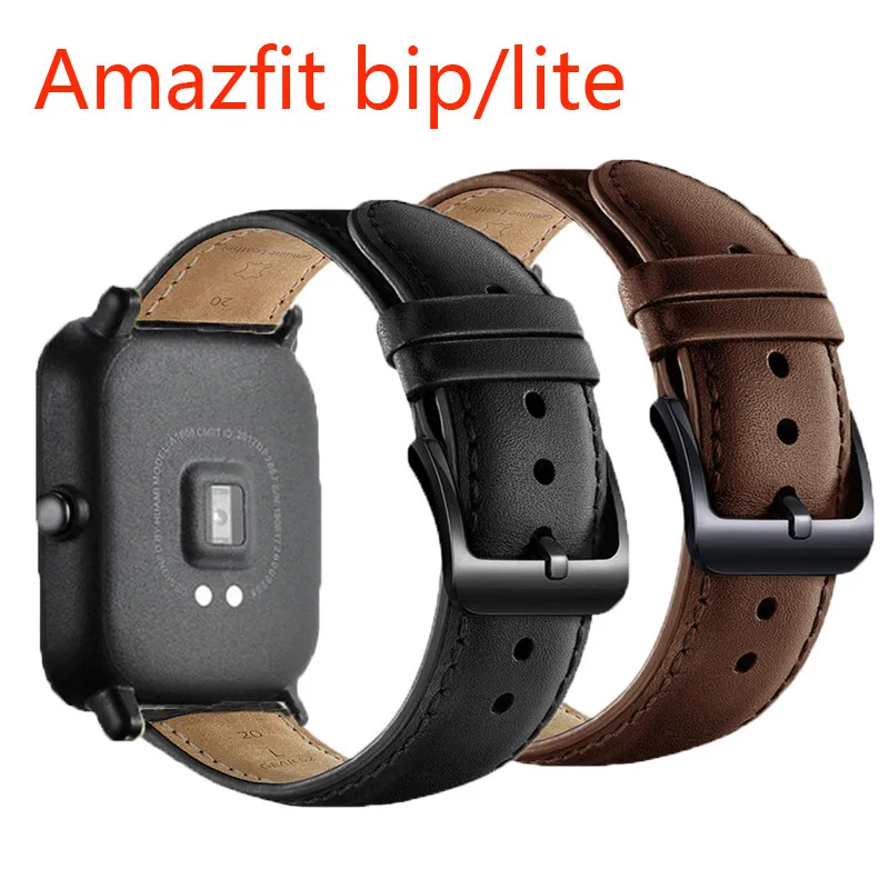 Ремешок из натуральной кожи для часов Xiaomi Huami Amazfit Bip U pro S Lite мягкий спортивный