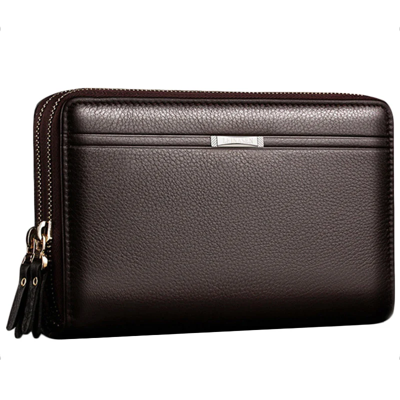 Leinasen мужские кошельки с карманом для монет Длинный кошелек на молнии мужчин