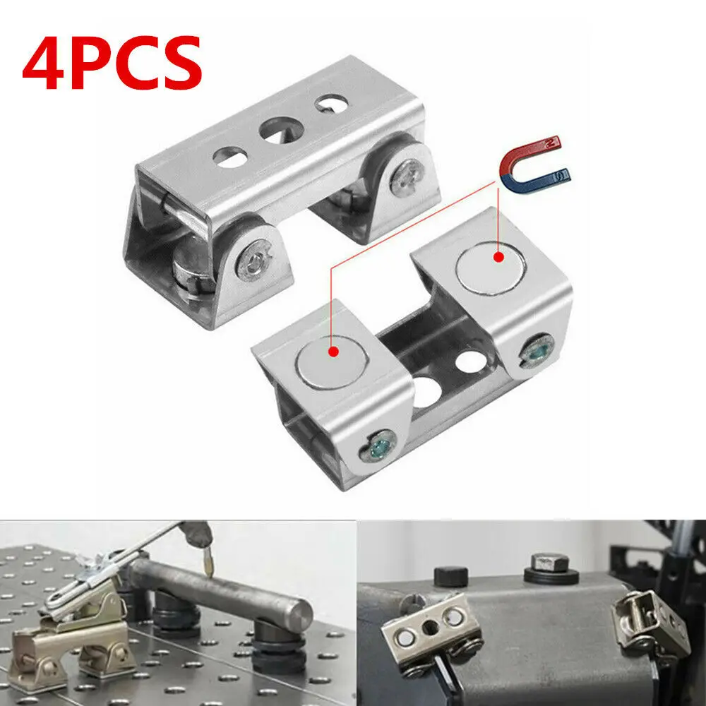 

56x27x12.5mm 4PCS Magnetic V-type Clamps Adjustable Welding Holder Suspender Fixture V-Pads For Tool Boxes Windows Wooden Boxes