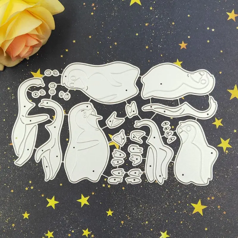 Прямая поставка. Пингвин металла резки плашки Трафаретный Скрапбукинг DIY штамп