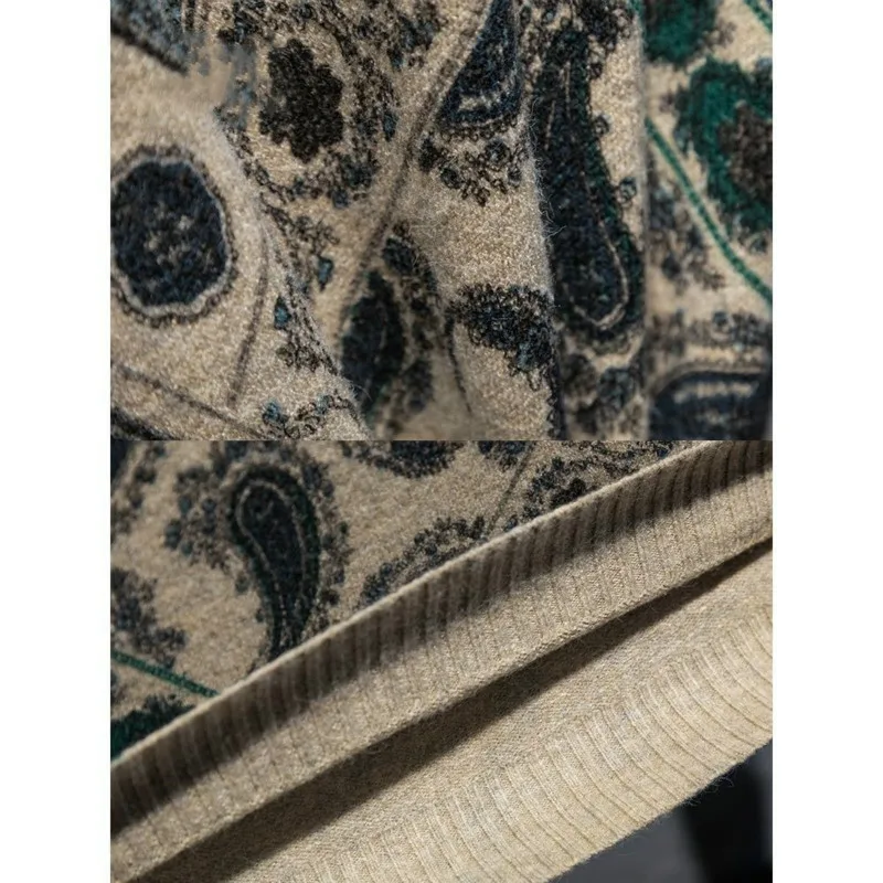 

Trendy Men's Printed Pullover Crew Neck Sweater Men Winter Plus Velvet Thickening Korean Youth Loose Casual Sweater Men
