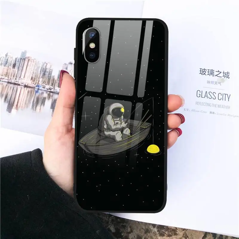 

Space astronaut universe Phone Case Tempered glass For iphone 11 12 PRO MAX X XS XR 5C 6 6S 7 8 plus