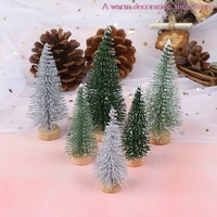 79cm small diy christmas tree fake pine tree mini sisal bottle brush christmas tree santa snow frost village house