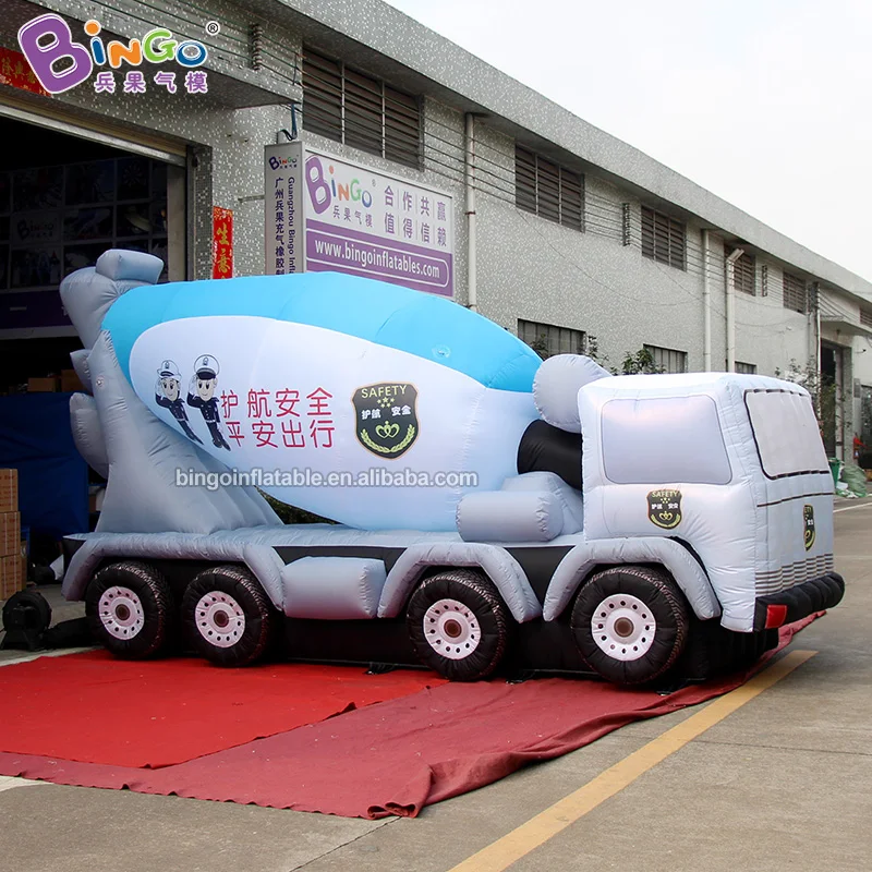 

POTABLE TOY 5.2x2x2.8mh inflatable cement truck car model inflating bespoke watering cart printed LOGO advert decoration