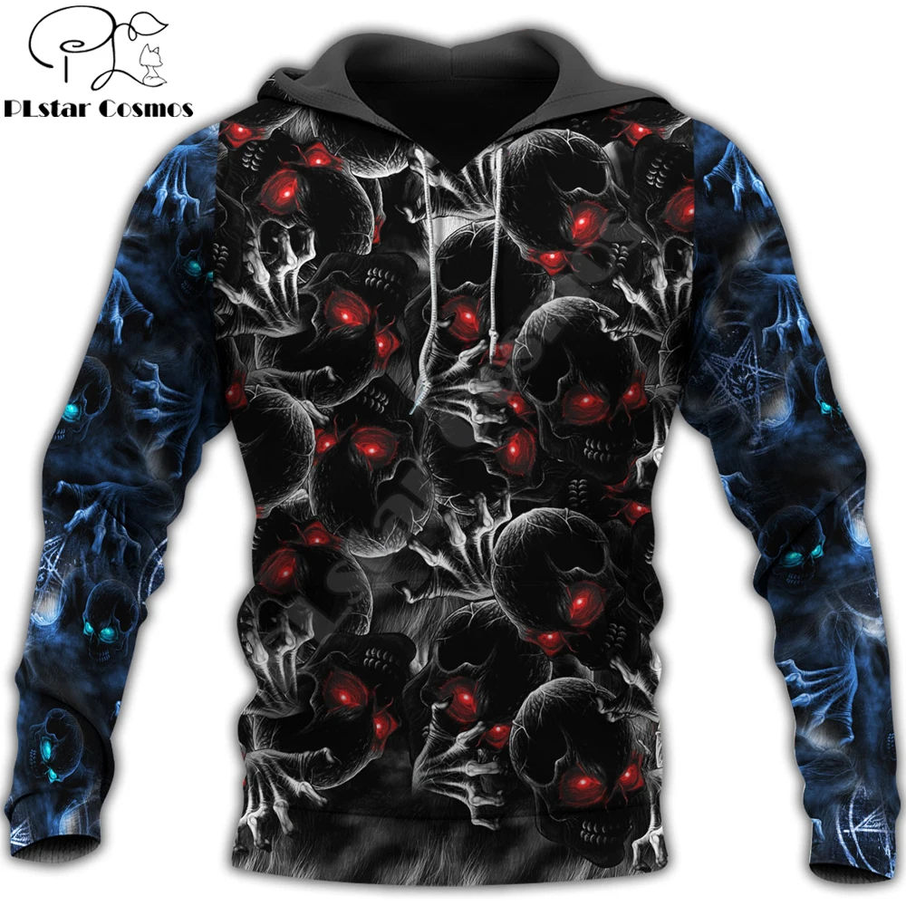 Мужская Осенняя толстовка с забавным 3D-принтом черепа на Хэллоуин Свитшот
