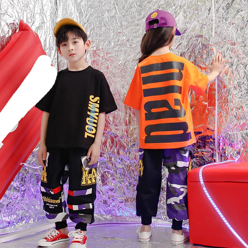 Свободная футболка для мальчиков Современная Одежда танцев детская одежда в