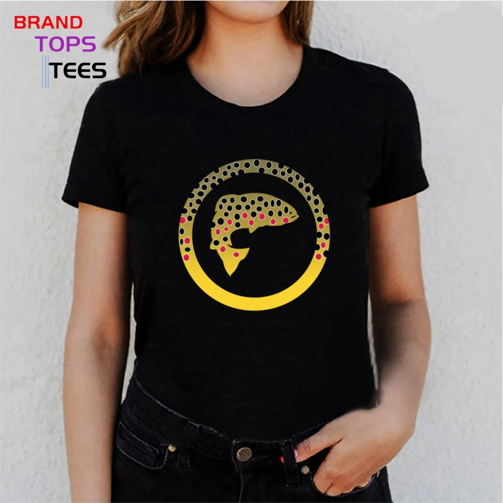 Футболка Geek с изображением коричневой форели женская футболка высшего качества