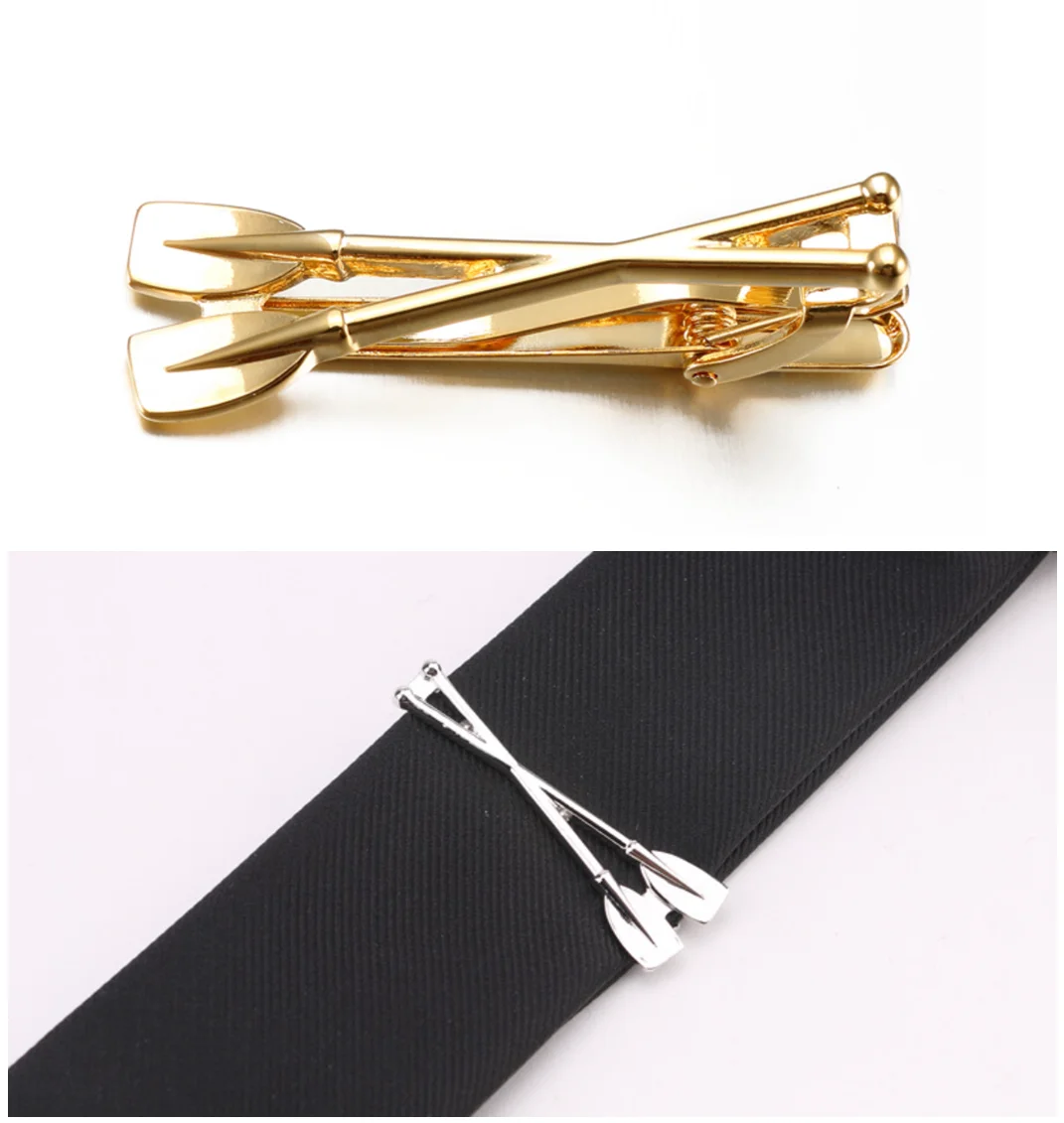 10 шт./лот золото/серебро весло весла Зажимы для галстука отпорный шест Весло