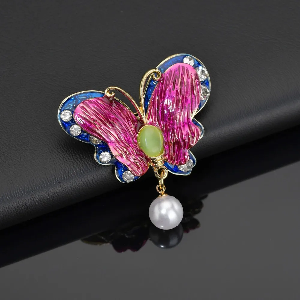 Женские броши бабочки Terreau Kathy модные стразы хиджаб пальто банкетные Свадебные