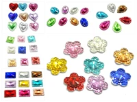 craft diy mixed colour acrylic flatback round rivoli center rhinestone gem embellishments