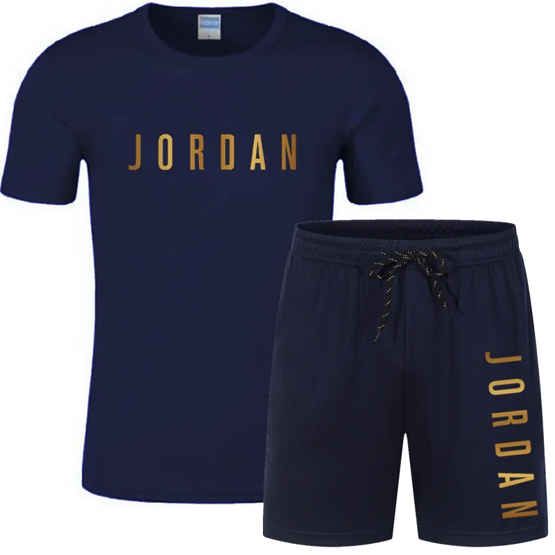 

2021new T-shirt sports suit couple quick dry casual running suit summer short sleeve shorts 2-piece set