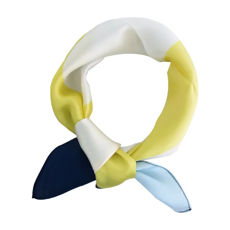 

Brand 100% Mulberry Silk Scarf Women Pashmina Foulard Square Small Headband Fashion Print Neckerchief Scarves Bandana Hijab