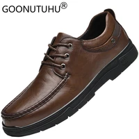 2022 style mens shoes casual genuine leather cowhide classics brown black lace up shoe man waterproof comfortable shoes for men