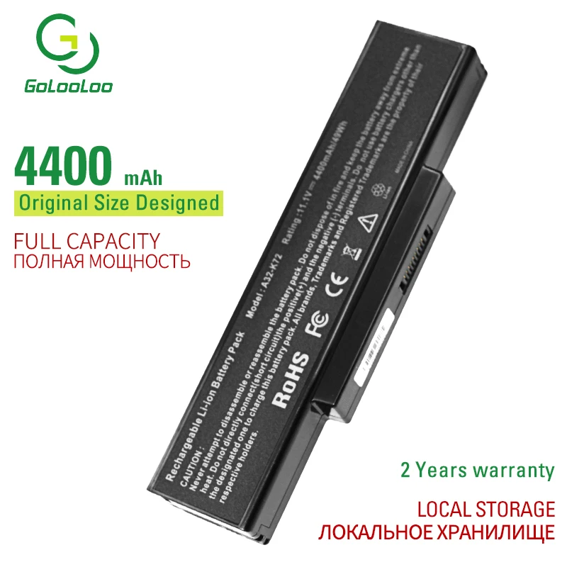 

Golo 6 CELL 4400 mAh A32-K72 Laptop Battery for ASUS K72Y K73 K73B K73BR K73BY K73E K73J K73JK K73S K73SD K73SJ K73SM K73SV K73T