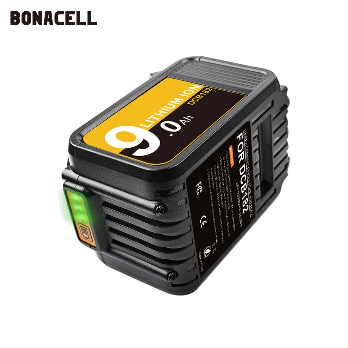 

Bonacell DCB184 18V 9.0Ah Replacement Battery for Dewalt DCB200 DCB180 DCB181 DCB182 DCB183 DCB185 18V XR Lithium-Ion Battery