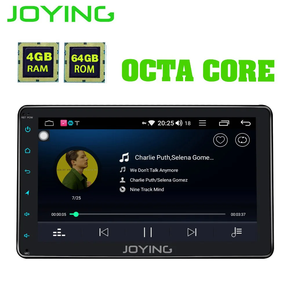 Радуясь Intel 2Din Android 8,1 1080P Автомобильная стерео 8 дюймов 8 ядерный 4G rom интеллектуальная система Navi Радио для Toyota с обратной камерой