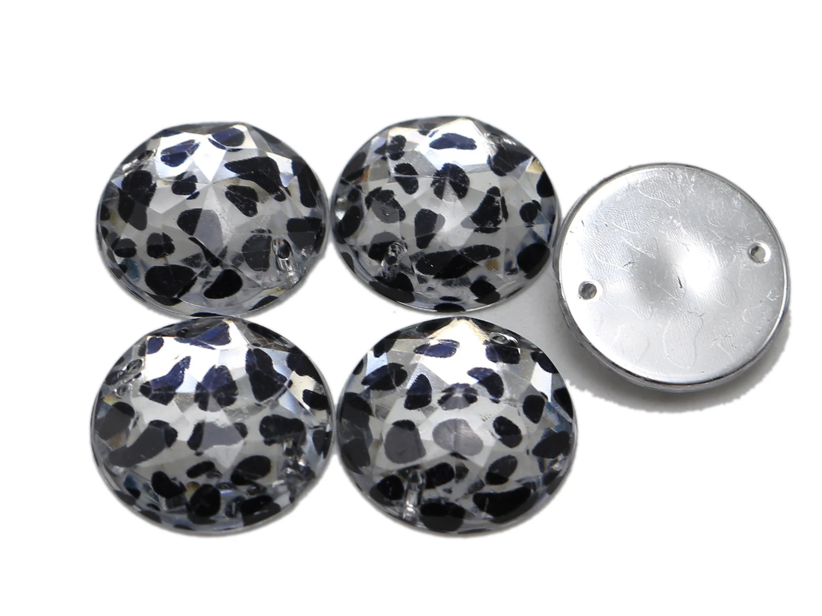 Różne kształty wzór w cętki akrylowe płaskie kryształki do szycia przyszyć koraliki