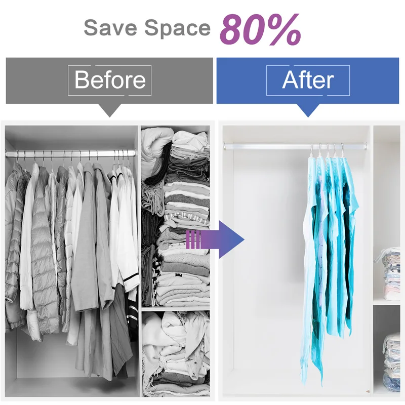 Tai вакуумные пакеты для одежды подвесные органайзеры хранения сумка экономии