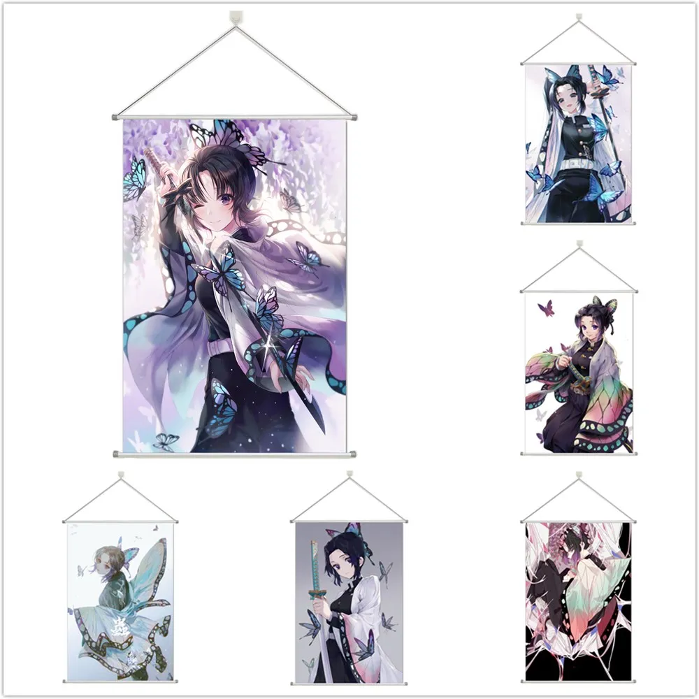 

Demon Slayer Kochou Shinobu Alloy Scroll Cartoon Comic Scroll Hanging Wall Decor