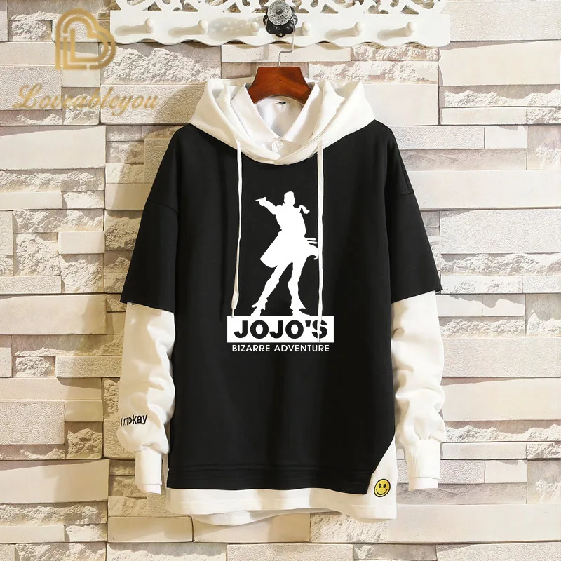 Толстовка с капюшоном для мужчин и женщин свитшот имитацией двух предметов в