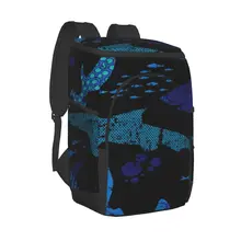 Thermal Backpack Abstract Sharks Dark Print Waterproof Cooler Bag Large Insulated Bag Picnic Cooler Backpack Refrigerator Bag