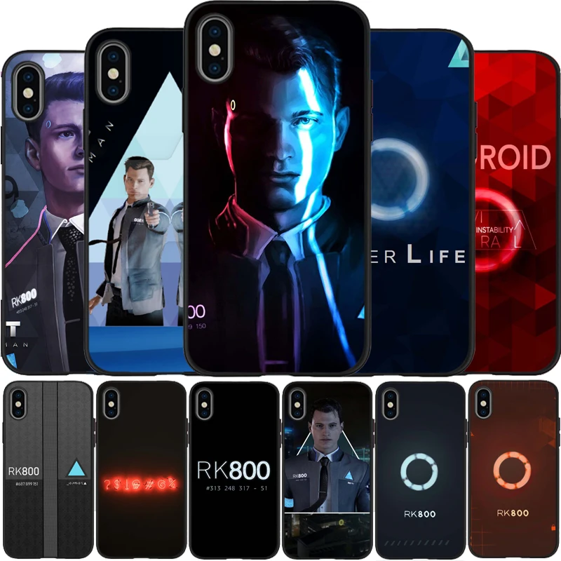 Detroit Be Human RK800 Connor чехол мягкий силиконовый черный ТПУ Телефон чехол для iPhone 6 6plus 7 8 plus 5 5S SE X XR XS Max