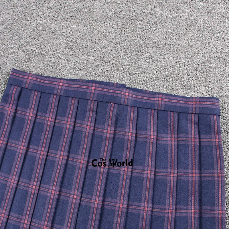 [Фиолетово-красный] женские летние юбки в клетку с высокой талией японском стиле