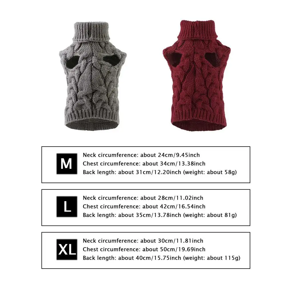 

Dog Clothes for Small Dogs Autumn Winter Hemp Flower Warm Pet Clothes Woolen Dog Clothes Winter Outdoor Warm Sweater Pet Clothes