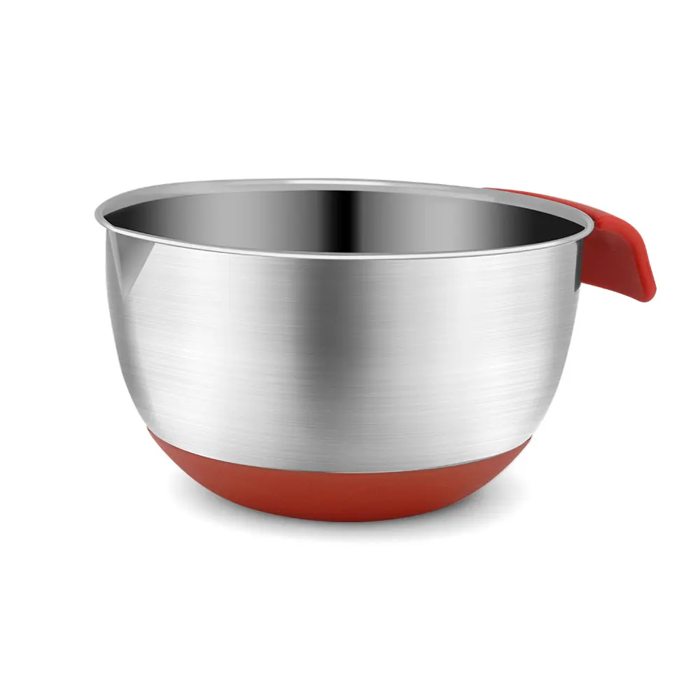 Silica gel handle mouthing bowl stainless steel 304 and basin salad cake food container cooking baking kitchen tool | Дом и сад