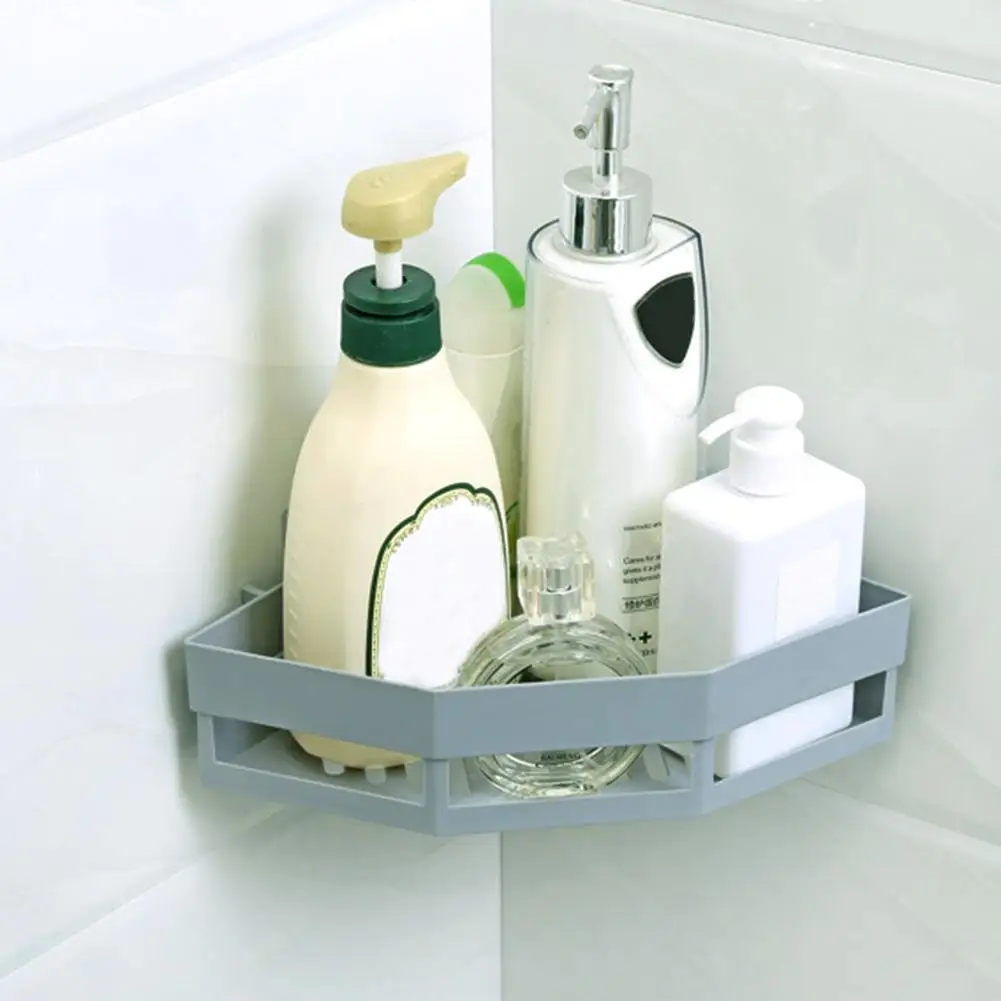 Настенная треугольная угловая сливная полка для хранения в ванной органайзер